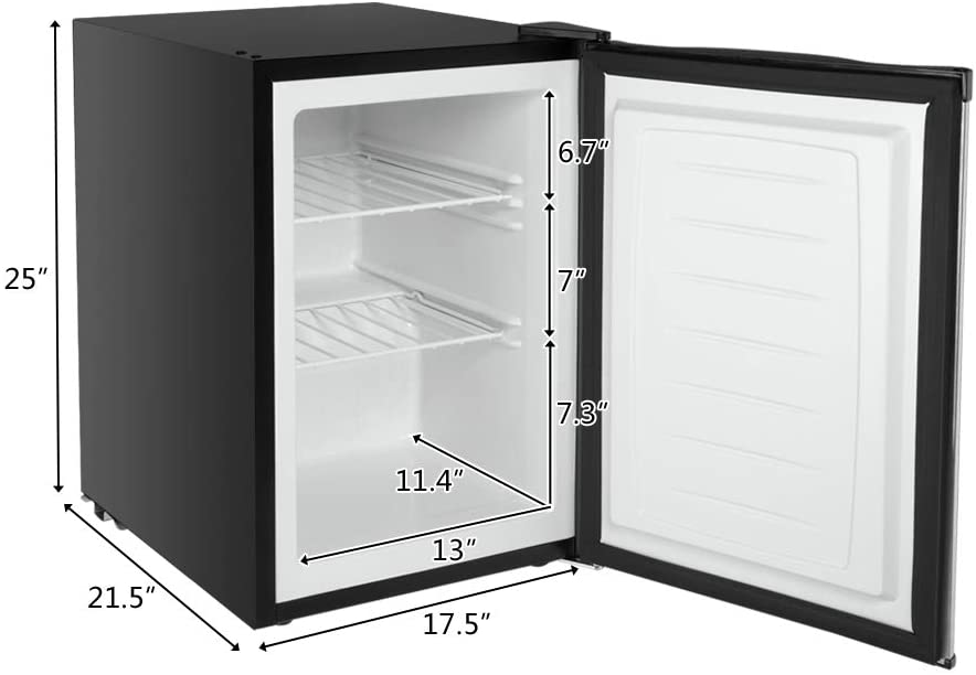 ROVSUN 2.1 Cu.Ft Mini Upright Freezer with Single Door Specs