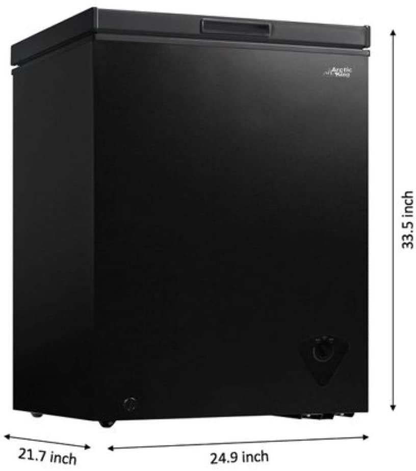 Arctic King 5 cu ft Chest Freezer for Your House, Garage, Basement, Apartment, Kitchen, Cabin, Lake House, Timeshare, or Business Specs