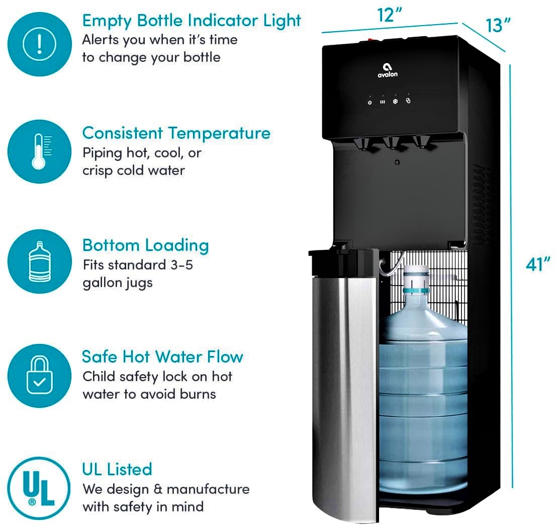 Avalon Bottom Loading Water Cooler Water Dispenser with BioGuard Specs