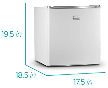 BLACK+DECKER BCRK17W Refrigerator Energy Saving Mini Fridge with Freezer, 1.7 Cu Ft., Specs