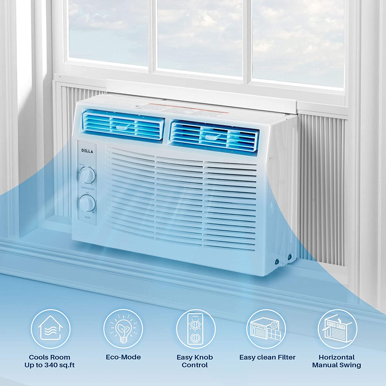 Della 5000 BTU Window Air Conditioner