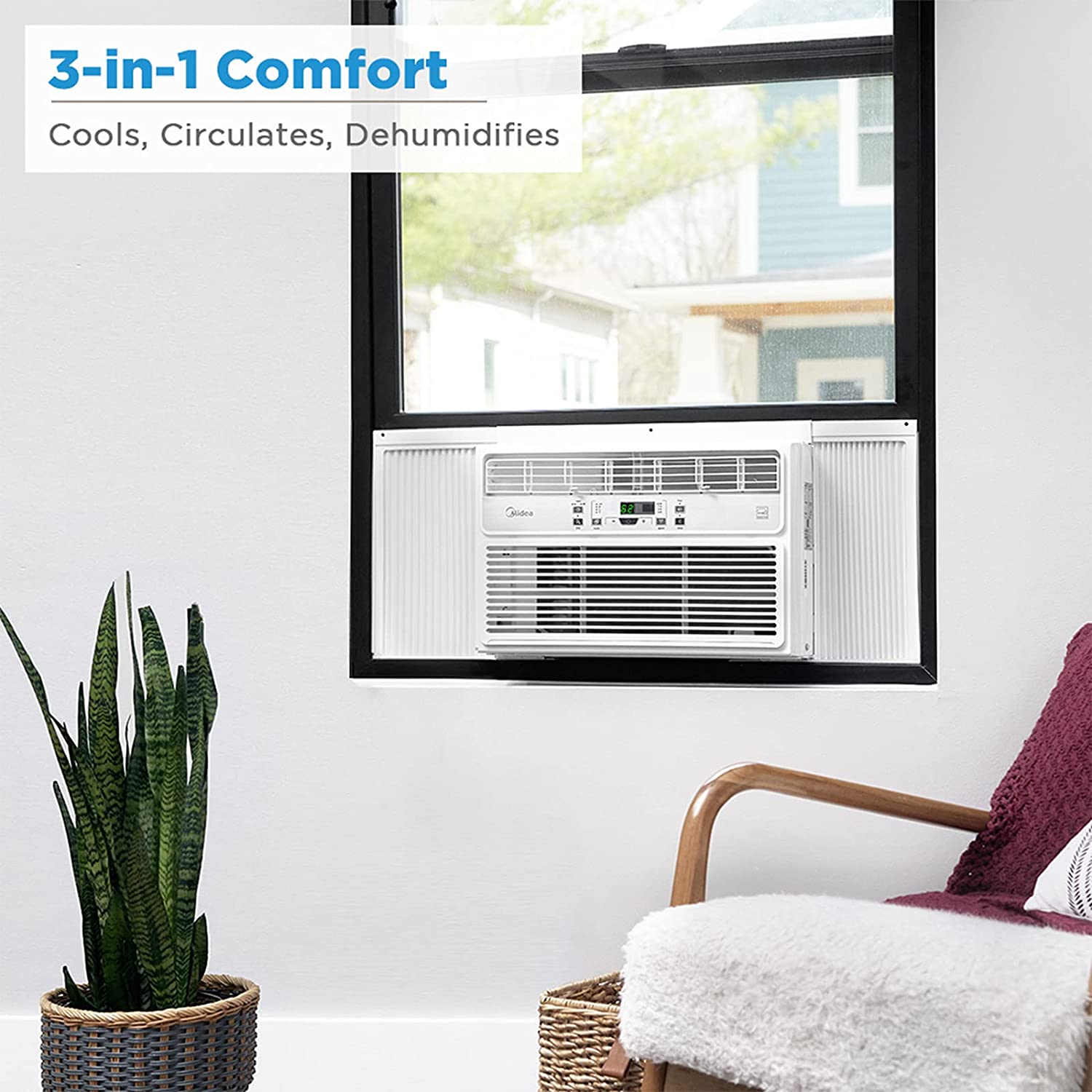 MIDEA MAW06R1BWT 6,000 BTU EasyCool Window Air Conditioner,