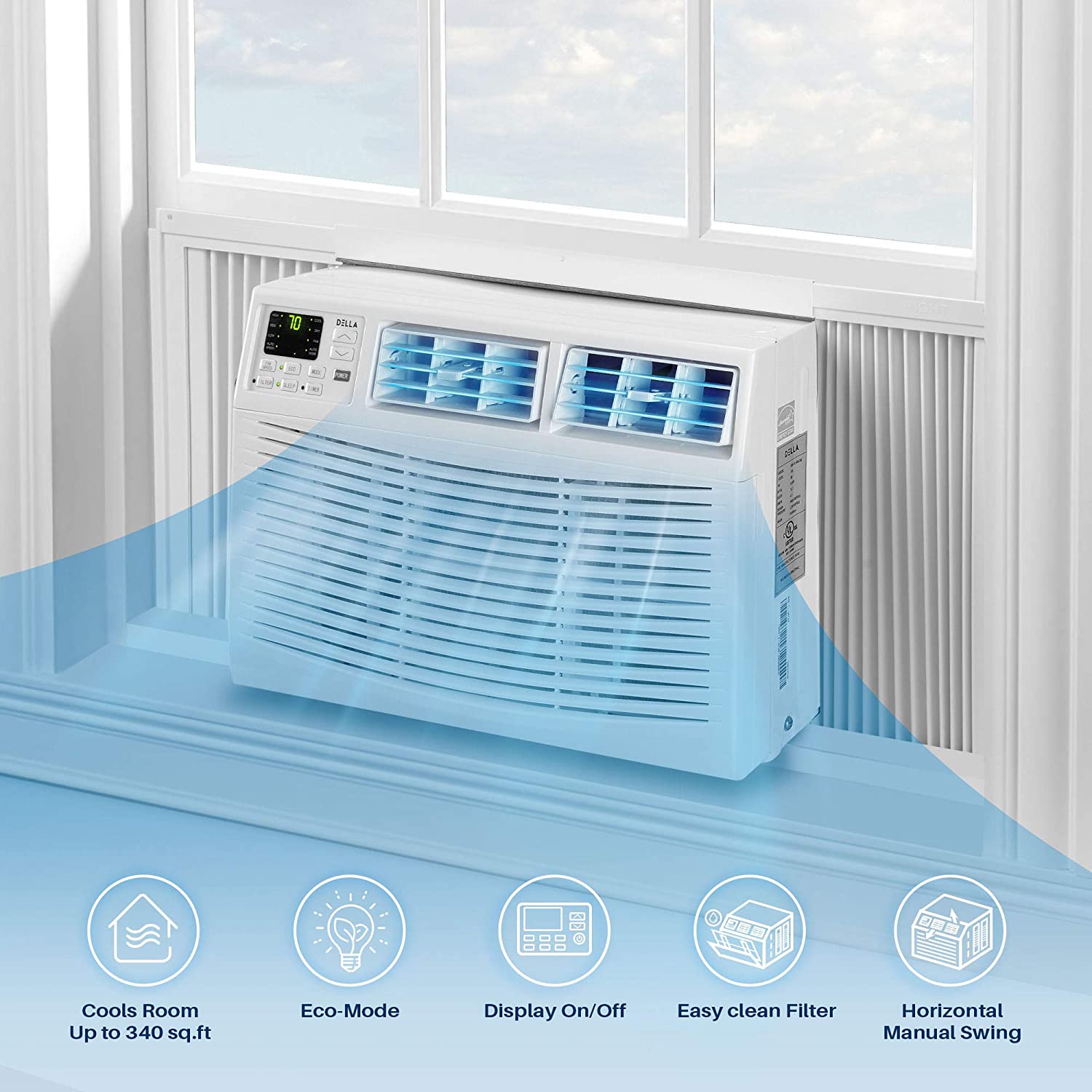 Della 8000 BTU Window Air Conditioner