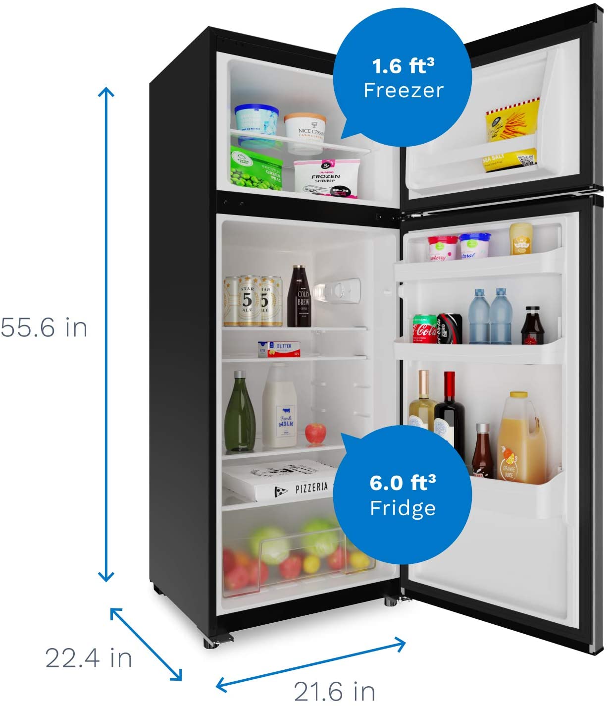hOmeLabs 7.6 cu. ft. Refrigerator with Freezer - Energy Star Specs