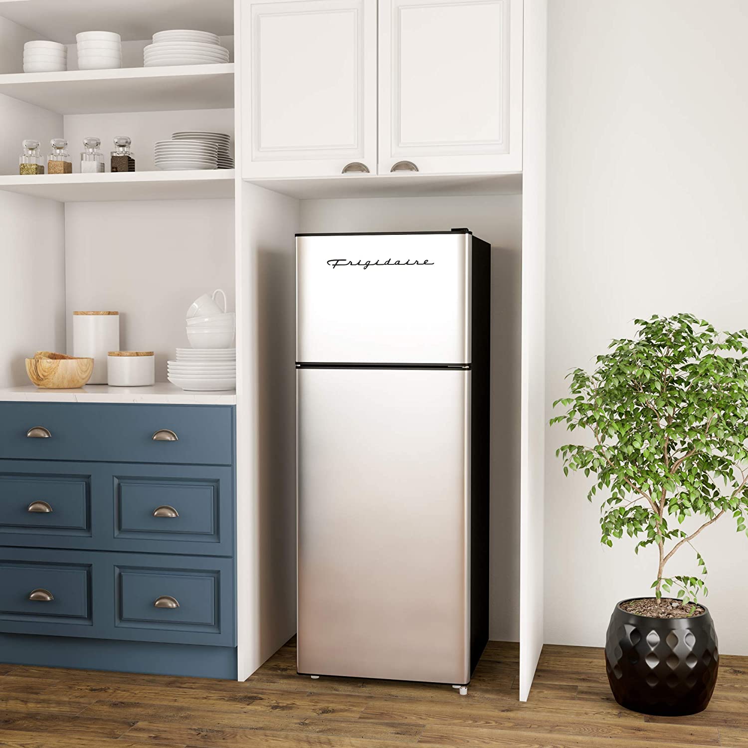 Frigidaire EFR749AMZ, Two Door Apartment Size Refrigerator with Freezer, 7.5 cu ft