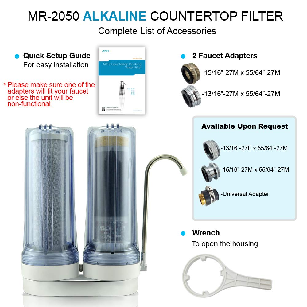 APEX EXPRT MR-2050 Dual Countertop Drinking Water Filter Specs