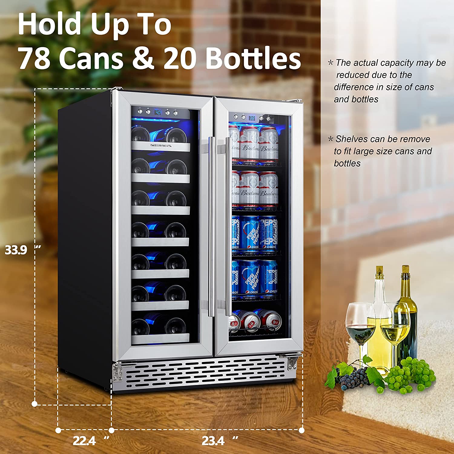 Phiestina Wine and Beverage Refrigerator Specs